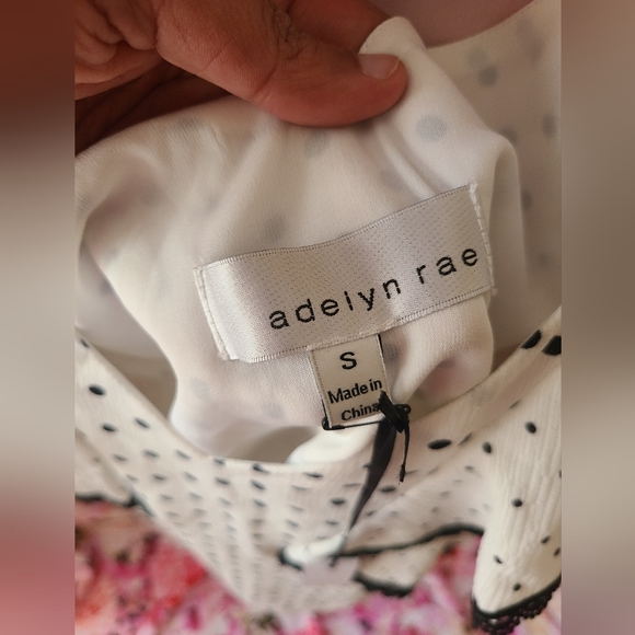 New Adelyn Rae Womens White Black Mini Dress Polka Dots Ruffle Convertible S… - Picture 9 of 12